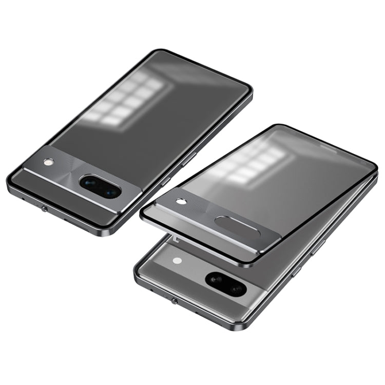 For Google Pixel 8a Snap Buckle Metal Frame Frosted Phone Case(Grey) - Google Cases by PMC TechLife | Online Shopping South Africa | PMC TechLife | Buy Now Pay Later Mobicred