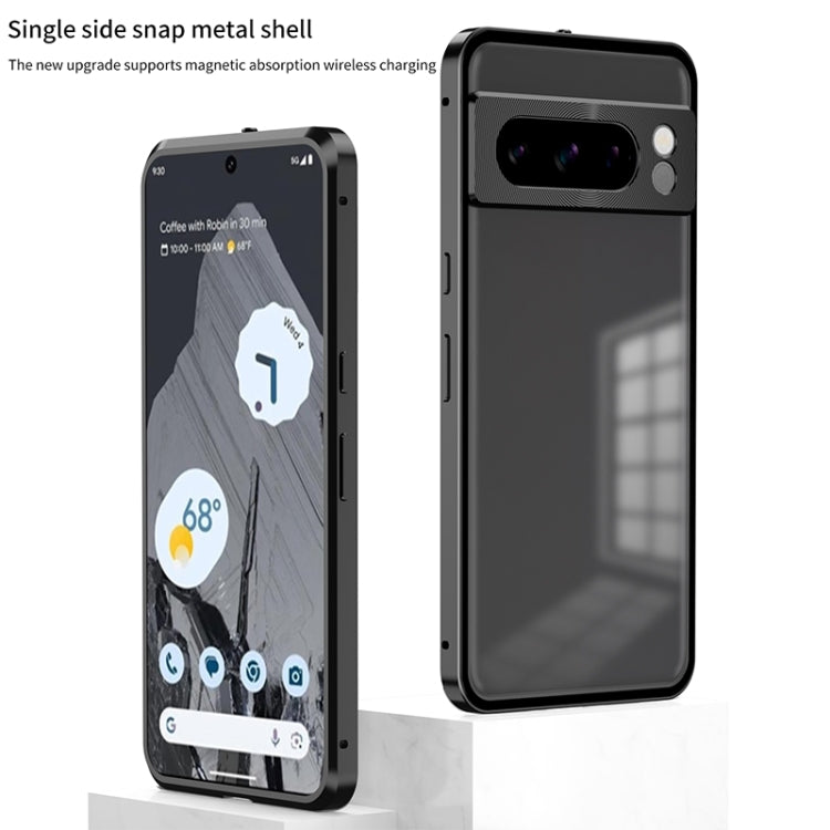 For Google Pixel 8 Snap Buckle Metal Frame Frosted Phone Case(Grey) - Google Cases by PMC TechLife | Online Shopping South Africa | PMC TechLife | Buy Now Pay Later Mobicred