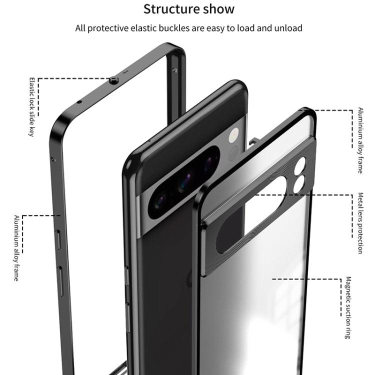 For Google Pixel 7 Pro Snap Buckle Metal Frame Frosted Phone Case(Grey) - free shipping - PMC TechLife - Order now!