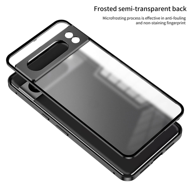 For Google Pixel 8 Pro Snap Buckle Metal Frame Frosted Phone Case(Black) - free shipping - PMC TechLife - Order now!