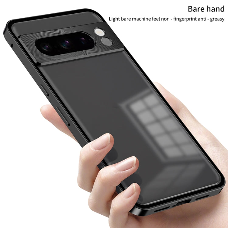 For Google Pixel 8 Snap Buckle Metal Frame Frosted Phone Case(Grey) - Google Cases by PMC TechLife | Online Shopping South Africa | PMC TechLife | Buy Now Pay Later Mobicred