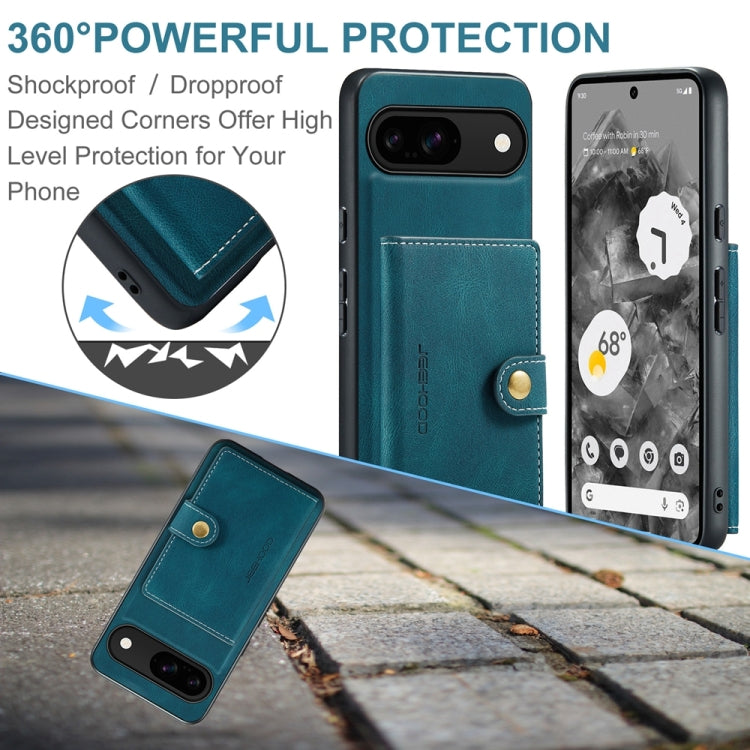 For Google Pixel 9 JEEHOOD J01 Retro Magnetic Detachable Wallet Phone Case(Blue) - Google Cases by JEEHOOD | Online Shopping South Africa | PMC Jewellery | Buy Now Pay Later Mobicred