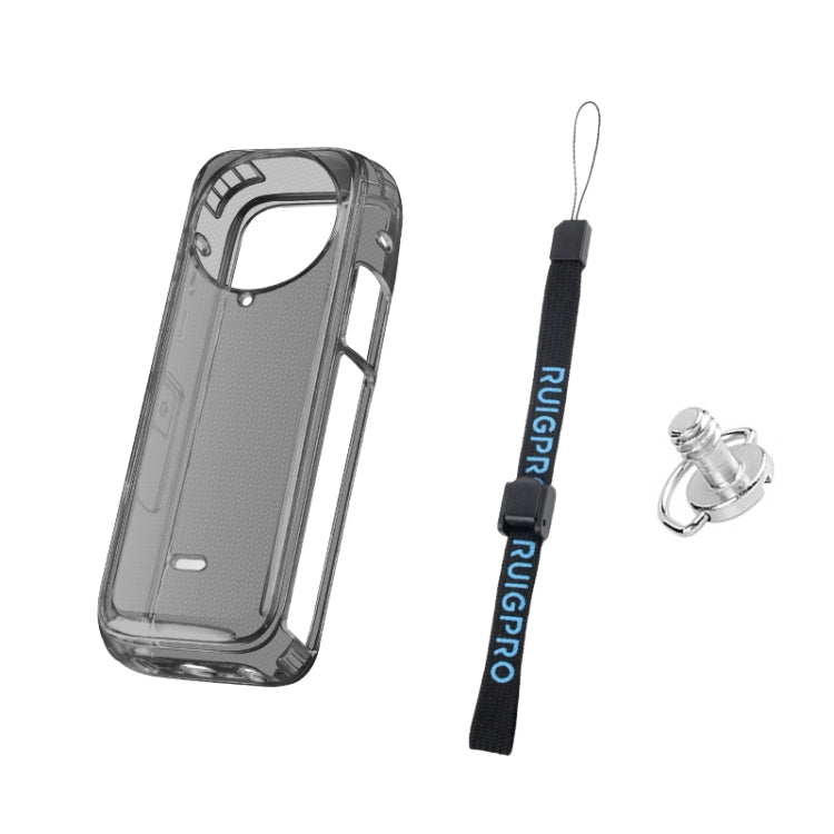 For Insta360 X4 Clear 1.5mm Soft TPU Protective Case With Hand Strap(Clear Black) - Case & Bags by PMC TechLife | Online Shopping South Africa | PMC TechLife | Buy Now Pay Later Mobicred