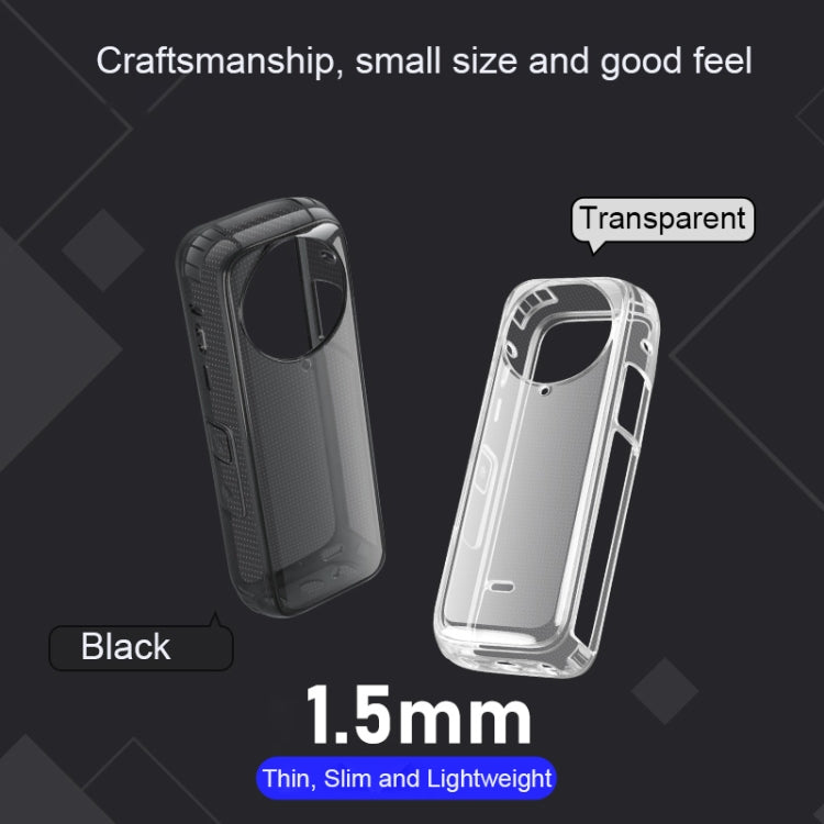 For Insta360 X4 Clear 1.5mm Soft TPU Protective Case With Hand Strap(Clear Black) - Case & Bags by PMC TechLife | Online Shopping South Africa | PMC TechLife | Buy Now Pay Later Mobicred