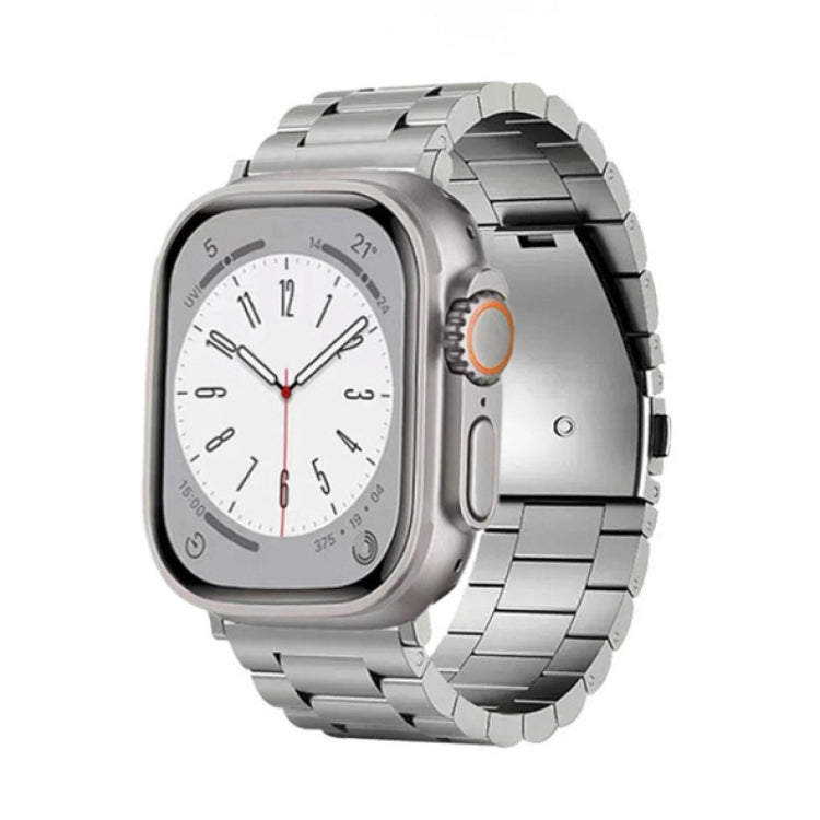 For Apple Watch Ultra 2 49mm 3-Bead Flat Buckle Titanium Alloy Watch Band(Silver) - free shipping - PMC TechLife - Order now!