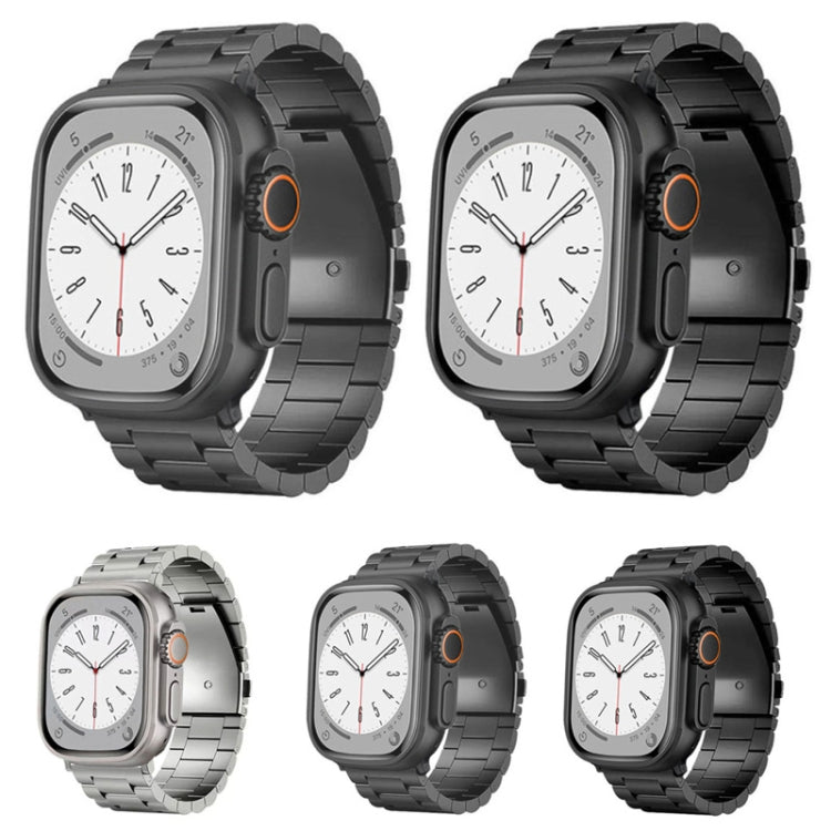 For Apple Watch Series 9 45mm 3-Bead Flat Buckle Titanium Alloy Watch Band(Silver) - free shipping - PMC TechLife - Order now!
