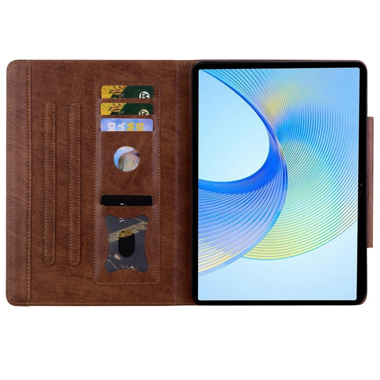 For Lenovo Tab P12 Cat Buckle Leather Tablet Case(Brown) - Lenovo by PMC TechLife | Online Shopping South Africa | PMC TechLife | Buy Now Pay Later Mobicred
