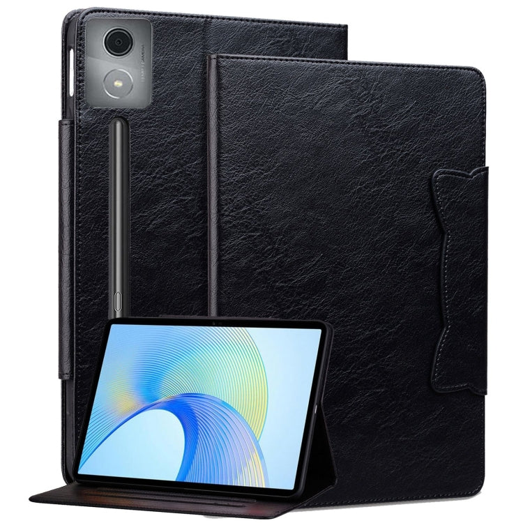For Lenovo Xiaoxin Pad Pro 12.7 2025 Cat Buckle Leather Tablet Case(Black) - Lenovo by PMC TechLife | Online Shopping South Africa | PMC TechLife | Buy Now Pay Later Mobicred