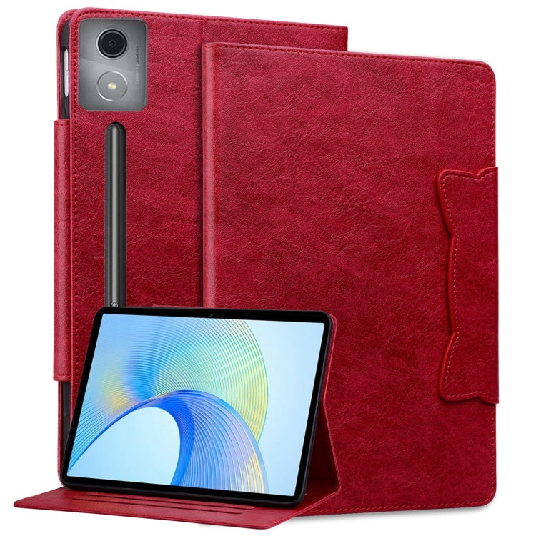 For Lenovo Xiaoxin Pad Pro 12.7 2025 Cat Buckle Leather Tablet Case(Red) - Lenovo by PMC TechLife | Online Shopping South Africa | PMC TechLife | Buy Now Pay Later Mobicred