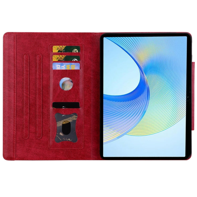 For Lenovo Xiaoxin Pad Pro 12.7 2025 Cat Buckle Leather Tablet Case(Red) - Lenovo by PMC TechLife | Online Shopping South Africa | PMC TechLife | Buy Now Pay Later Mobicred