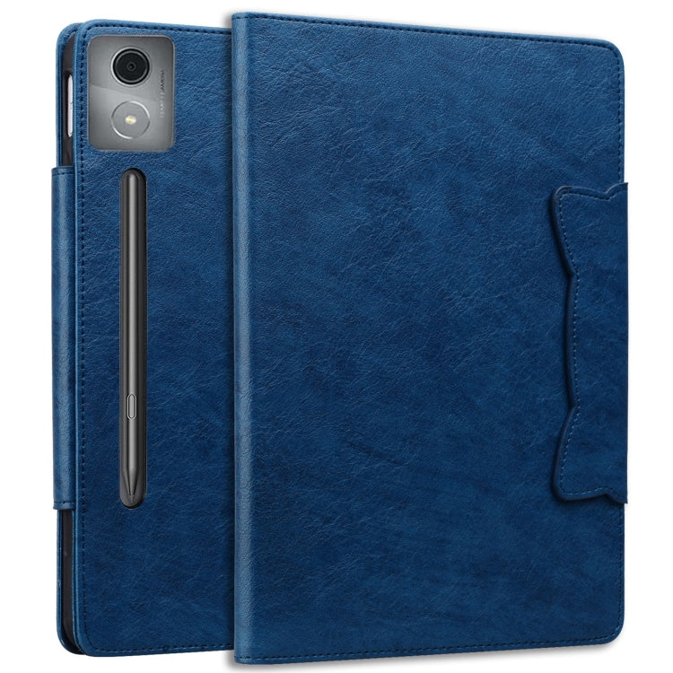 For Lenovo Xiaoxin Pad Pro 12.7 2025 Cat Buckle Leather Tablet Case(Royal Blue) - Lenovo by PMC TechLife | Online Shopping South Africa | PMC TechLife | Buy Now Pay Later Mobicred