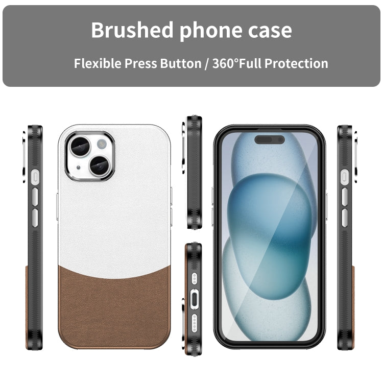 For iPhone 16 Leather Texture MagSafe Magnetic TPU + PC Phone Case(Brown) - iPhone 16 Cases by PMC TechLife | Online Shopping South Africa | PMC TechLife | Buy Now Pay Later Mobicred