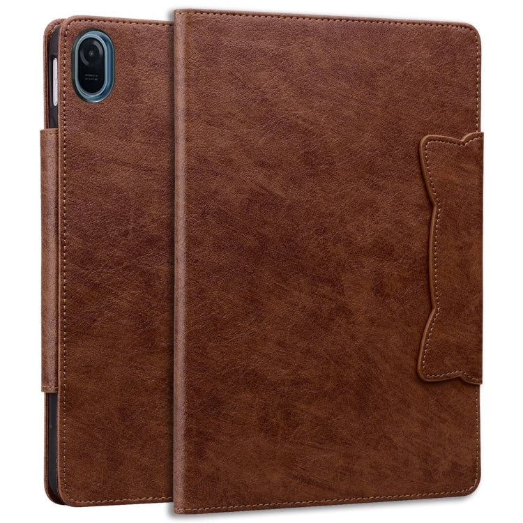 For Honor Pad 8 Cat Buckle Leather Tablet Case(Brown) - Honor by PMC TechLife | Online Shopping South Africa | PMC TechLife | Buy Now Pay Later Mobicred