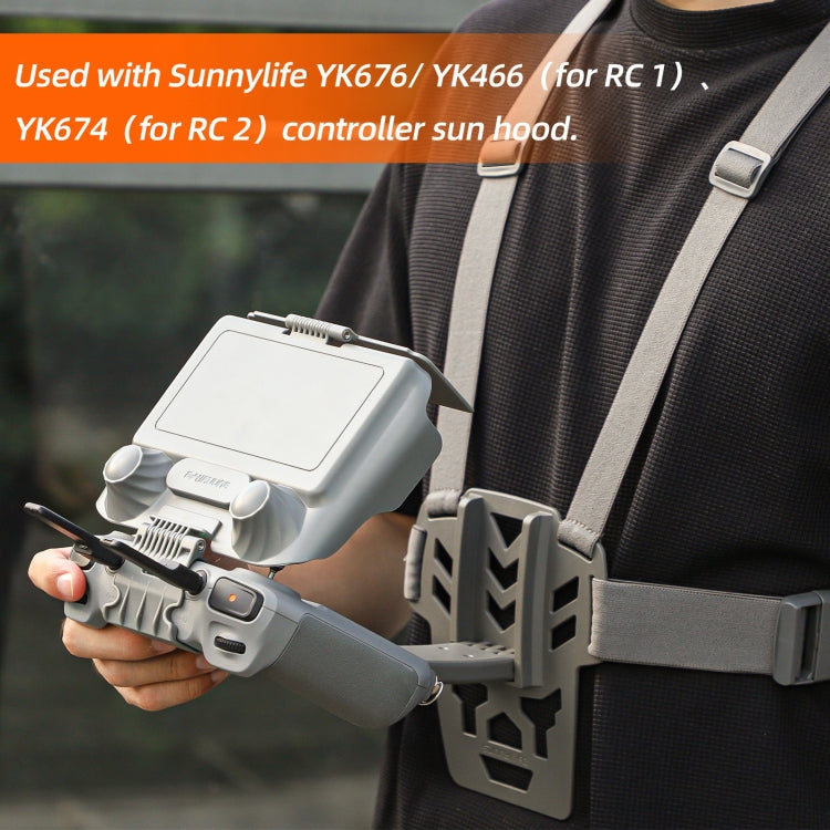 For DJI RC 2 / 1 Sunnylife Remote Control Waist Support Bracket Chest Strap(Grey) - Holder Series by Sunnylife | Online Shopping South Africa | PMC Jewellery | Buy Now Pay Later Mobicred