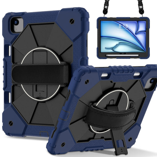 For iPad Air 11 2024 Contrast Color Robot Silicone Hybrid PC Tablet Case(Navy Black) - iPad Air 11 2024 Cases by PMC Jewellery | Online Shopping South Africa | PMC Jewellery | Buy Now Pay Later Mobicred