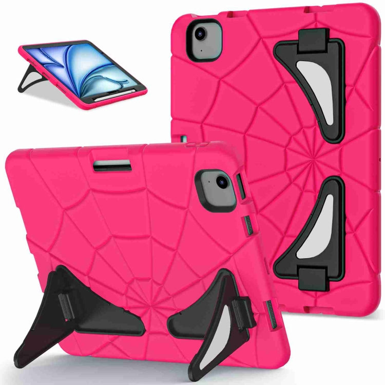 For iPad Air 11 2025 / 2024 Silicone + PC Shockproof Protective Tablet Case(Rose Red Black) - iPad Air 11 2025 / 2024 Cases by PMC TechLife | Online Shopping South Africa | PMC TechLife | Buy Now Pay Later Mobicred