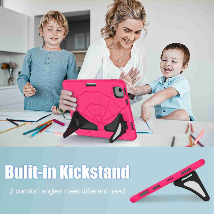 For iPad Air 11 2025 / 2024 Silicone + PC Shockproof Protective Tablet Case(Rose Red Black) - iPad Air 11 2025 / 2024 Cases by PMC TechLife | Online Shopping South Africa | PMC TechLife | Buy Now Pay Later Mobicred