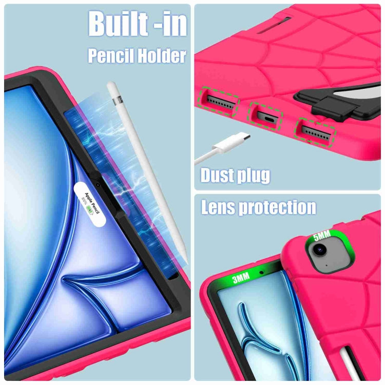 For iPad Air 11 2025 / 2024 Silicone + PC Shockproof Protective Tablet Case(Rose Red Black) - iPad Air 11 2025 / 2024 Cases by PMC TechLife | Online Shopping South Africa | PMC TechLife | Buy Now Pay Later Mobicred