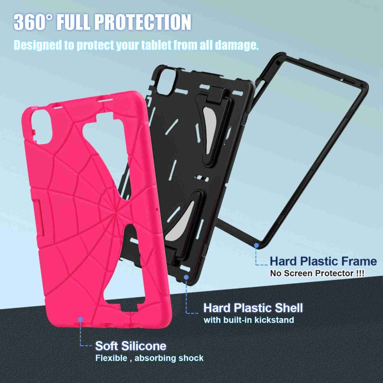 For iPad Air 11 2025 / 2024 Silicone + PC Shockproof Protective Tablet Case(Rose Red Black) - iPad Air 11 2025 / 2024 Cases by PMC TechLife | Online Shopping South Africa | PMC TechLife | Buy Now Pay Later Mobicred