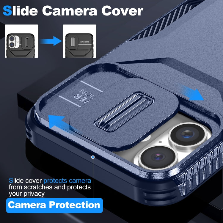 For iPhone 16 Plus Sliding Camshield Phone Case(Blue) - iPhone 16 Plus Cases by PMC TechLife | Online Shopping South Africa | PMC TechLife | Buy Now Pay Later Mobicred