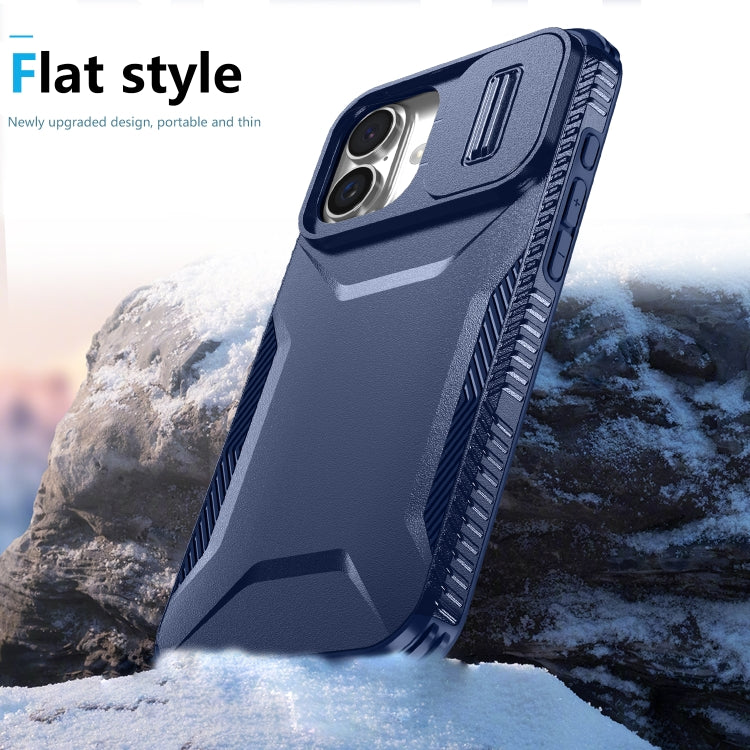 For iPhone 16 Plus Sliding Camshield Phone Case(Blue) - iPhone 16 Plus Cases by PMC Jewellery | Online Shopping South Africa | PMC Jewellery | Buy Now Pay Later Mobicred