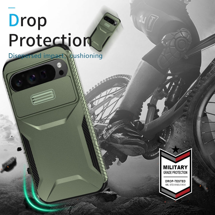 For Google Pixel 9 Pro XL Sliding Camshield Phone Case(Alpine Green) - Google Cases by PMC TechLife | Online Shopping South Africa | PMC TechLife | Buy Now Pay Later Mobicred