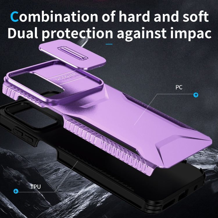 For Motorola Moto G22 2024 Sliding Camshield Phone Case(Purple) - free shipping - PMC Jewellery - Order now!
