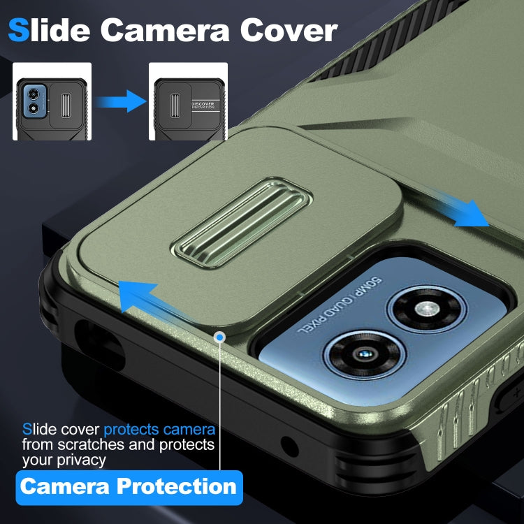 For Motorola Moto G Play 4G 2024 Sliding Camshield Phone Case(Alpine Green) - Motorola Cases by PMC Jewellery | Online Shopping South Africa | PMC Jewellery | Buy Now Pay Later Mobicred