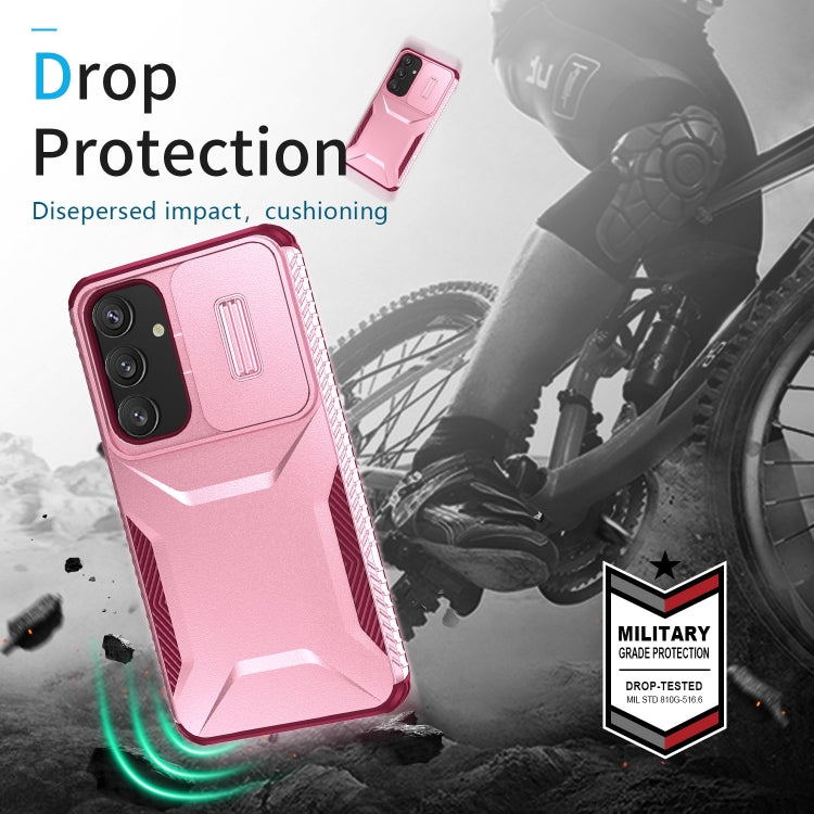 For Samsung Galaxy S25 5G / S24 5G Sliding Camshield Phone Case(Pink + Rose Red) - Galaxy S24 5G Cases by PMC Jewellery | Online Shopping South Africa | PMC Jewellery | Buy Now Pay Later Mobicred