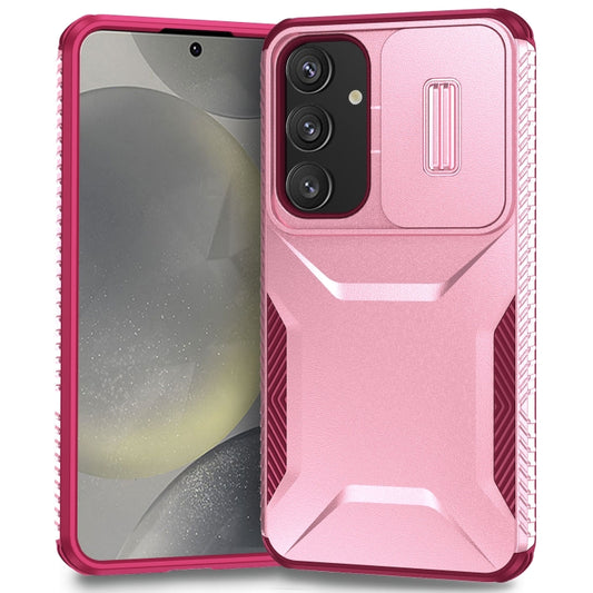 For Samsung Galaxy S25+ 5G / S24+ 5G Sliding Camshield Phone Case(Pink + Rose Red) - Galaxy S24+ 5G Cases by PMC Jewellery | Online Shopping South Africa | PMC Jewellery | Buy Now Pay Later Mobicred