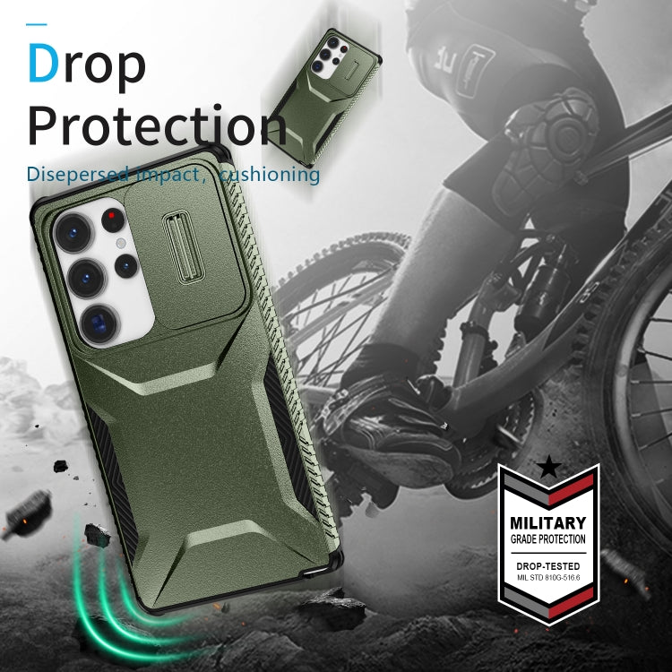 For Samsung Galaxy S25 Ultra 5G Sliding Camshield Phone Case(Alpine Green) - free shipping - PMC Jewellery - Order now!