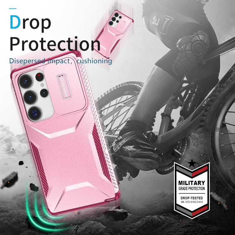 For Samsung Galaxy S25 Ultra 5G Sliding Camshield Phone Case(Pink + Rose Red) - Galaxy S25 Ultra 5G Cases by PMC Jewellery | Online Shopping South Africa | PMC Jewellery | Buy Now Pay Later Mobicred