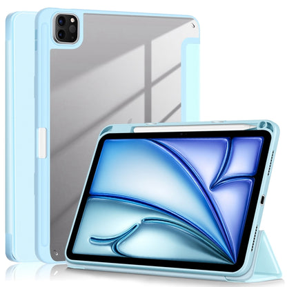 For iPad Air 11 2024 / Pro 11 2022 Acrylic 3-Fold Smart Leather Tablet Case(Sky Blue) - iPad Air 11 2024 Cases by PMC Jewellery | Online Shopping South Africa | PMC Jewellery | Buy Now Pay Later Mobicred