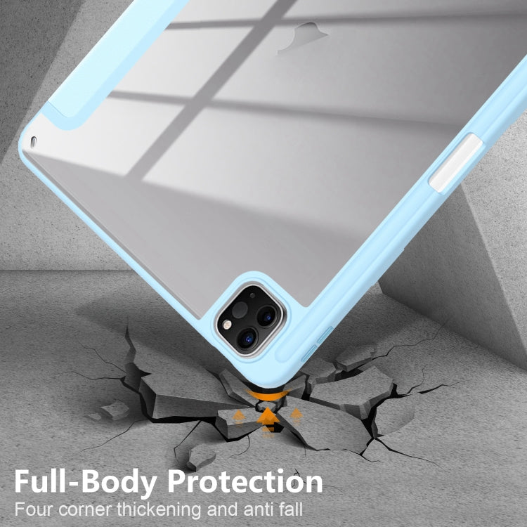 For iPad Air 11 2024 / Pro 11 2022 Acrylic 3-Fold Smart Leather Tablet Case(Sky Blue) - iPad Air 11 2025 / 2024 Cases by PMC TechLife | Online Shopping South Africa | PMC TechLife | Buy Now Pay Later Mobicred
