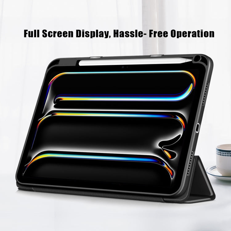 For iPad Pro 11 2024 Acrylic 3-Fold Smart Leather Tablet Case(Black) - iPad Pro 11 2024 Cases by PMC TechLife | Online Shopping South Africa | PMC TechLife | Buy Now Pay Later Mobicred