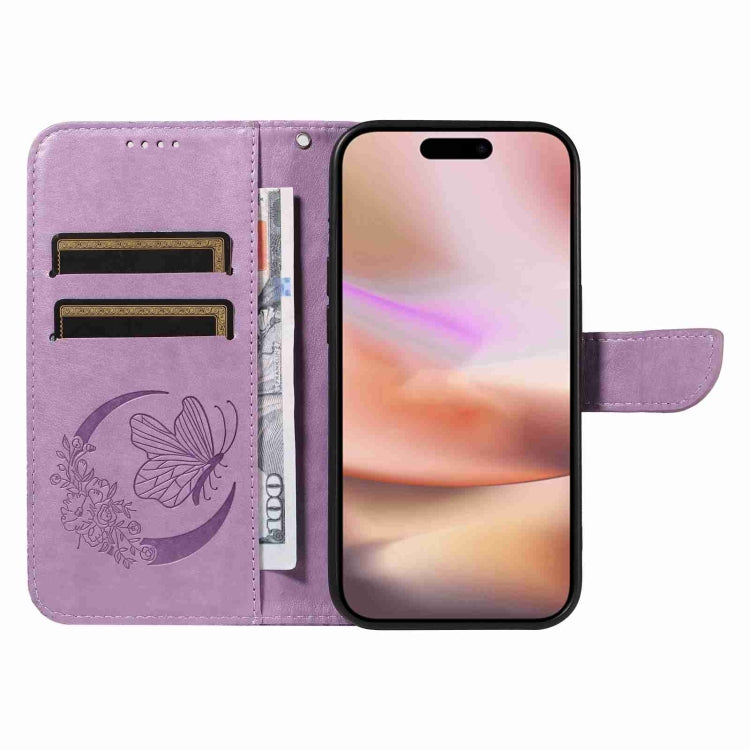 For iPhone 16 Plus Swallowtail Butterfly Embossed Leather Phone Case(Purple) - iPhone 16 Plus Cases by PMC TechLife | Online Shopping South Africa | PMC TechLife | Buy Now Pay Later Mobicred