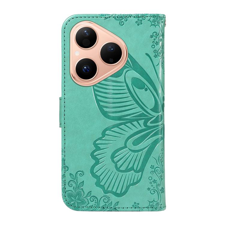 For Huawei Pura 80 5G Swallowtail Butterfly Embossed Leather Phone Case(Green) - free shipping - PMC TechLife - Order now!