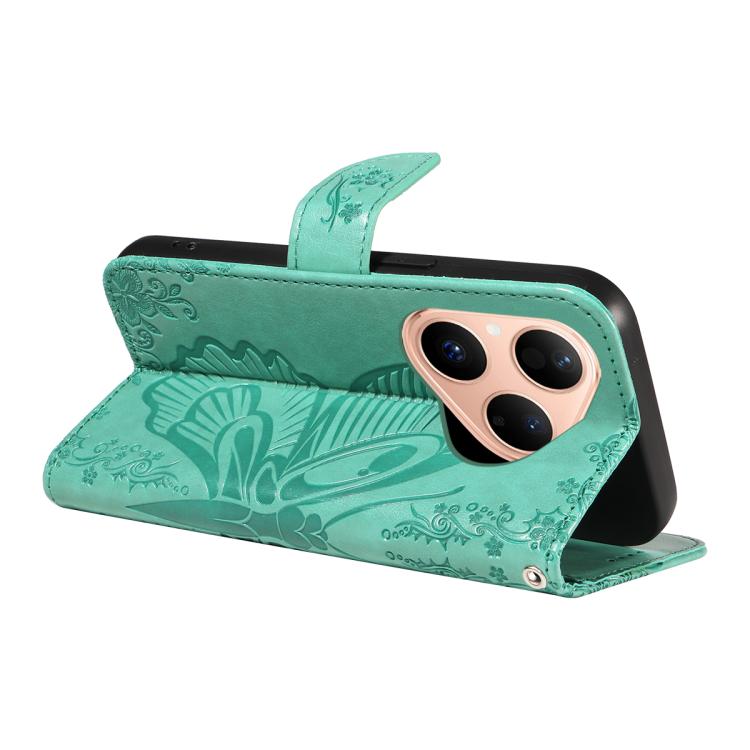 For Huawei Pura 80 5G Swallowtail Butterfly Embossed Leather Phone Case(Green) - free shipping - PMC TechLife - Order now!
