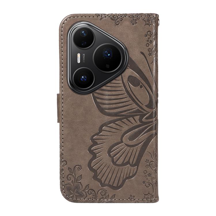For Huawei Pura 80 Pro 5G Swallowtail Butterfly Embossed Leather Phone Case(Grey) - free shipping - PMC TechLife - Order now!