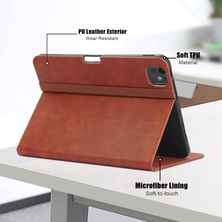 For iPad Pro 11 2024 Front Stand Smart TPU Leather Tablet Case(Brown) - iPad Pro 11 2024 Cases by PMC Jewellery | Online Shopping South Africa | PMC Jewellery | Buy Now Pay Later Mobicred