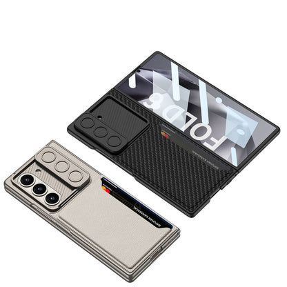 For Samsung Galaxy Z Fold6 GKK Integrated Ultra-thin Sliding Window Card Slot Phone Case(Titanium Gray) - Galaxy Z Fold6 5G Cases by GKK | Online Shopping South Africa | PMC Jewellery | Buy Now Pay Later Mobicred