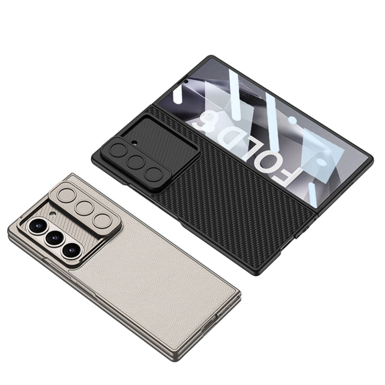 For Samsung Galaxy Z Fold6 GKK Integrated Ultra-thin Sliding Window Leather Phone Case(Silver) - free shipping - PMC Jewellery - Order now!