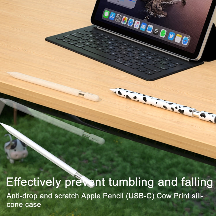 For Apple Pencil 1 Cow Pattern Stylus Silicone Protective Cover(Black) - Pencil Accessories by PMC Jewellery | Online Shopping South Africa | PMC Jewellery | Buy Now Pay Later Mobicred