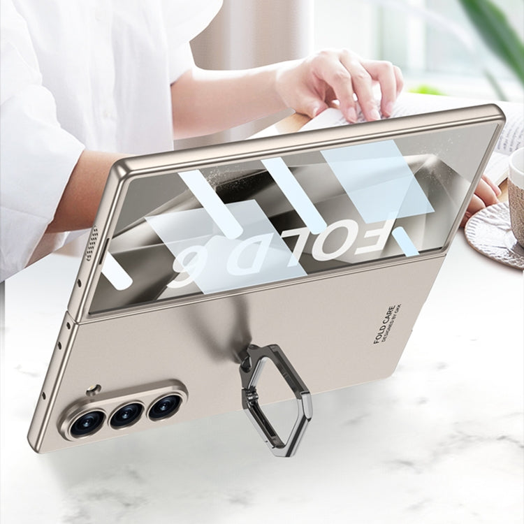 For Samsung Galaxy Z Fold6 GKK Integrated Accurate Hole Ultra-thin Square Ring Holder Phone Case(Silver) - free shipping - PMC Jewellery - Order now!