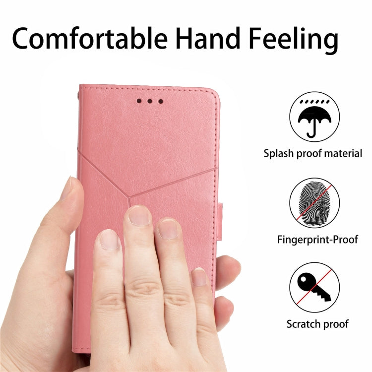 For Samsung Galaxy S25 5G Y-shaped Pattern Flip Leather Phone Case(Pink) - Galaxy S25 5G Cases by PMC Jewellery | Online Shopping South Africa | PMC Jewellery | Buy Now Pay Later Mobicred