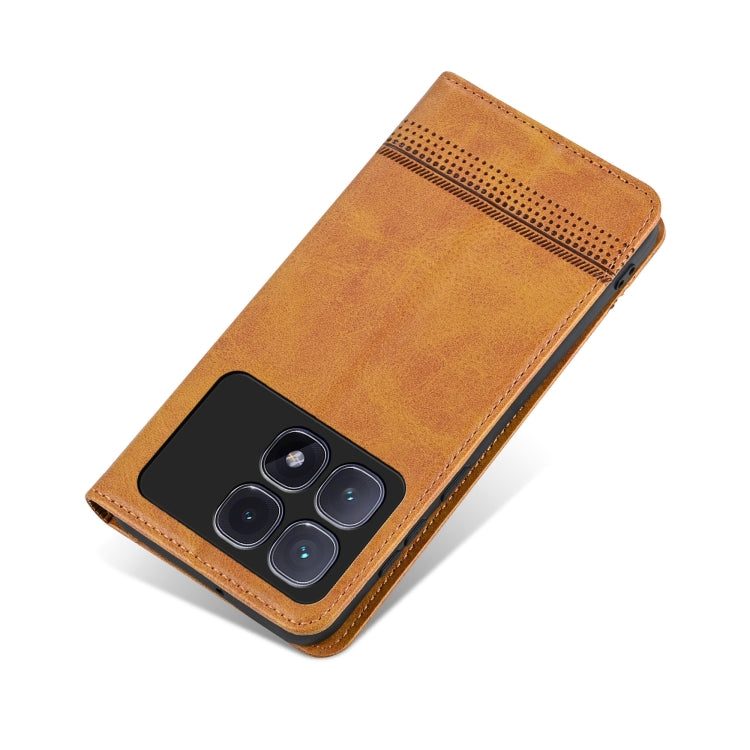 For Redmi K70 Ultra AZNS Magnetic Calf Texture Flip Leather Phone Case(Light Brown) - Xiaomi Cases by AZNS | Online Shopping South Africa | PMC Jewellery | Buy Now Pay Later Mobicred