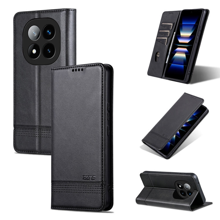 For Redmi Note 14 Pro+ 5G AZNS Magnetic Calf Texture Flip Leather Phone Case(Black) - Note 14 Pro+ Cases by AZNS | Online Shopping South Africa | PMC Jewellery | Buy Now Pay Later Mobicred