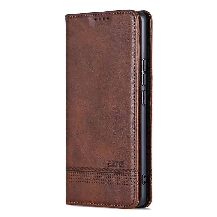 For Redmi Note 14 Pro+ 5G AZNS Magnetic Calf Texture Flip Leather Phone Case(Dark Brown) - Note 14 Pro+ Cases by AZNS | Online Shopping South Africa | PMC Jewellery | Buy Now Pay Later Mobicred