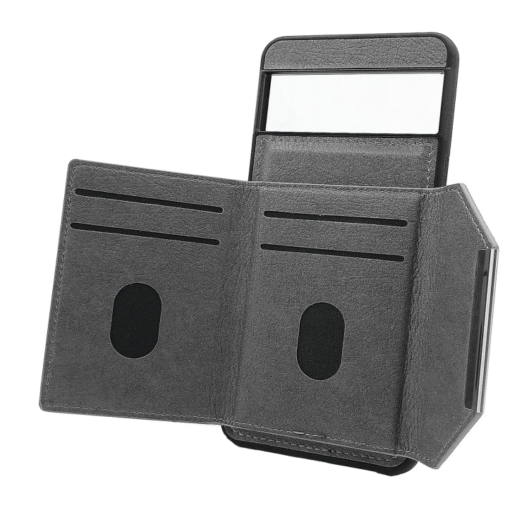 For Google Pixel 9 / 9 Pro Solid Color Metal Buckle Card Slots Bag Phone Case(Grey) - Google Cases by PMC TechLife | Online Shopping South Africa | PMC TechLife | Buy Now Pay Later Mobicred