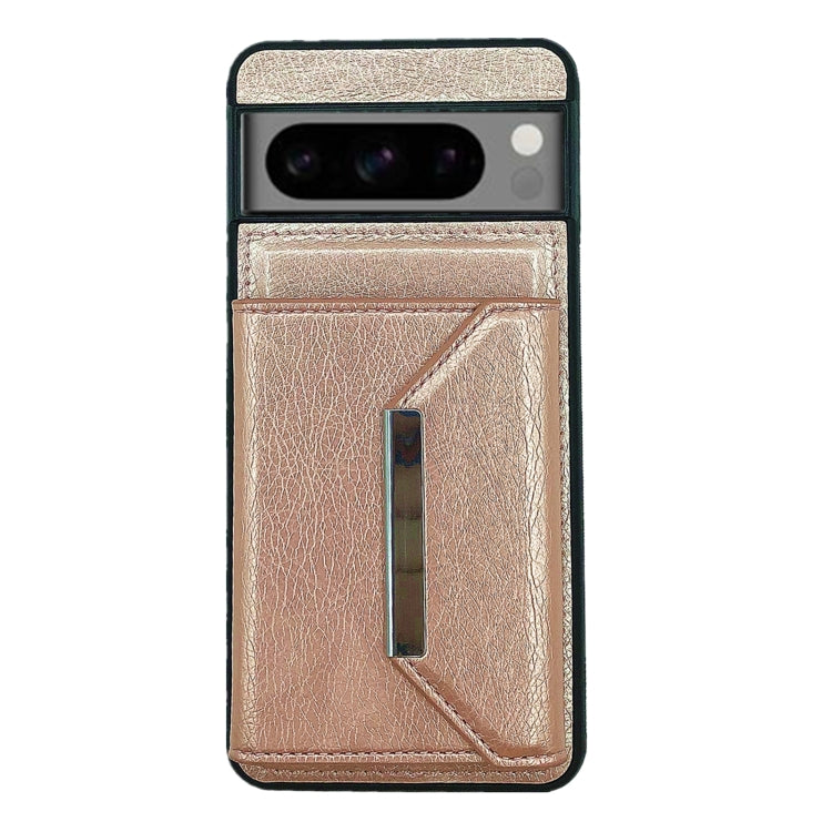 For Google Pixel 9 Pro XL Solid Color Metal Buckle Card Slots Bag Phone Case(Rose Gold) - Google Cases by PMC TechLife | Online Shopping South Africa | PMC TechLife | Buy Now Pay Later Mobicred